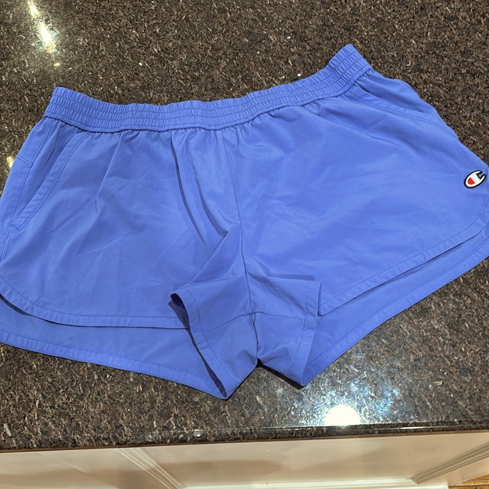 Champion Athletic purple nylon unlined Running Shorts w/ pockets Women’s Size XL